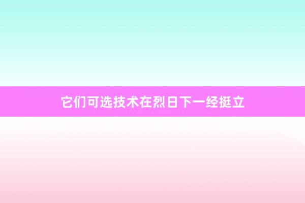 它们可选技术在烈日下一经挺立